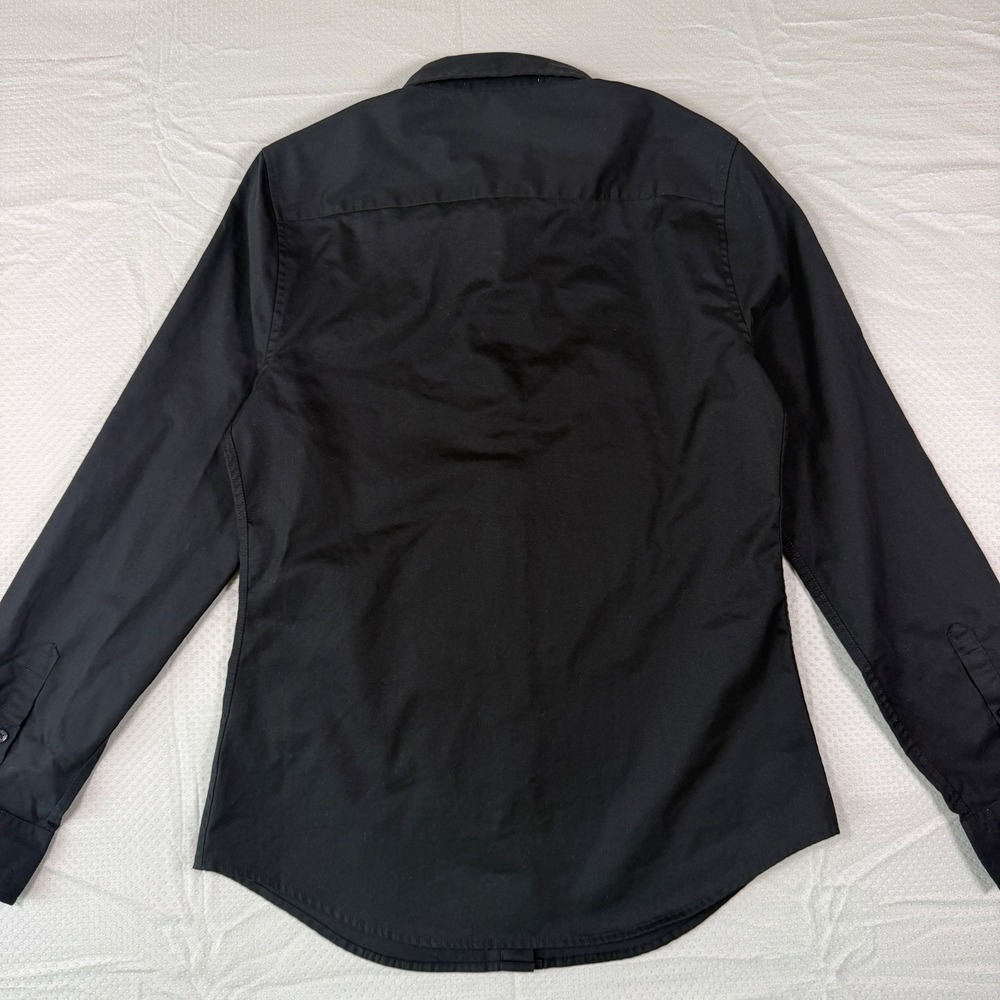 LE 3NO Black Button Down Shirt Womens XS Long Sleeve Collared Cotton Blend Top - Picture 10 of 14